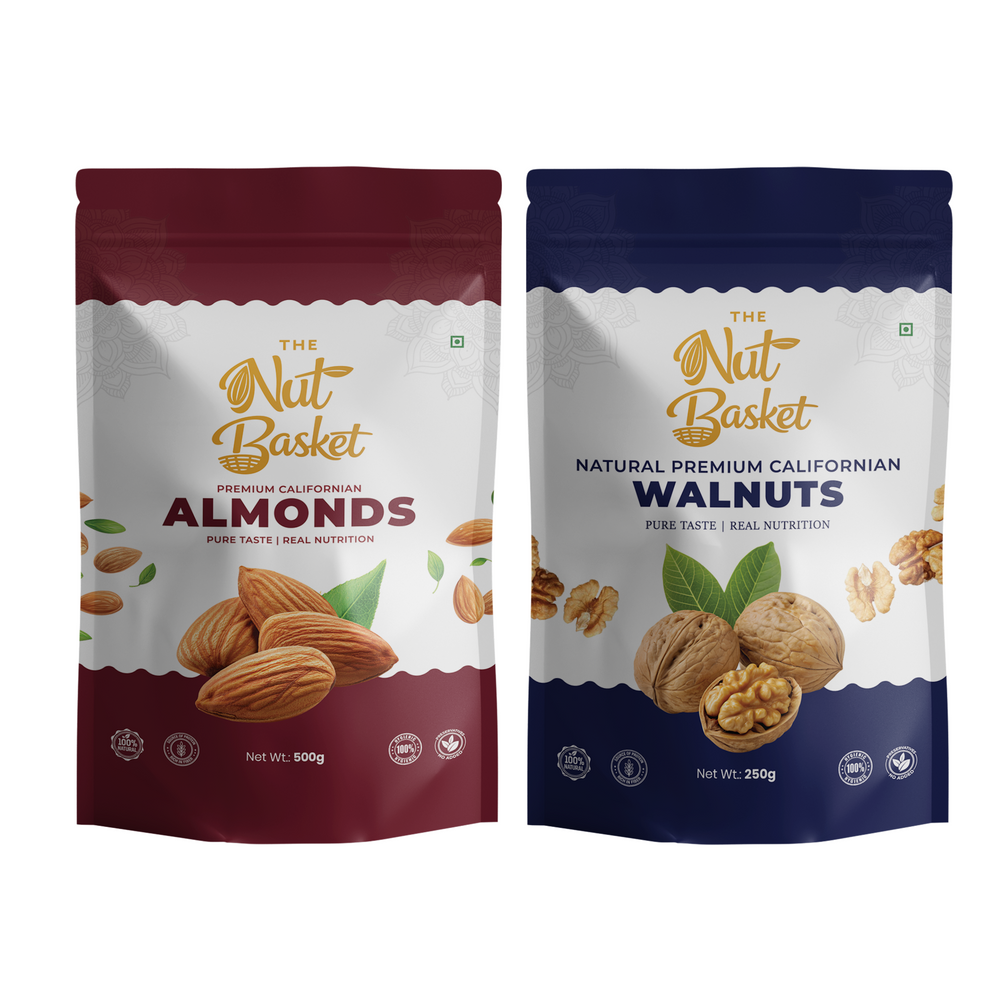 Almond & Walnut Combo 250g | Premium Dry Fruits | TheNutBasket