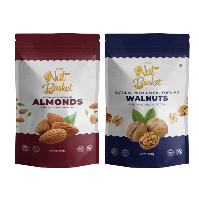 Almond & Walnut Combo 250g | Premium Dry Fruits | TheNutBasket