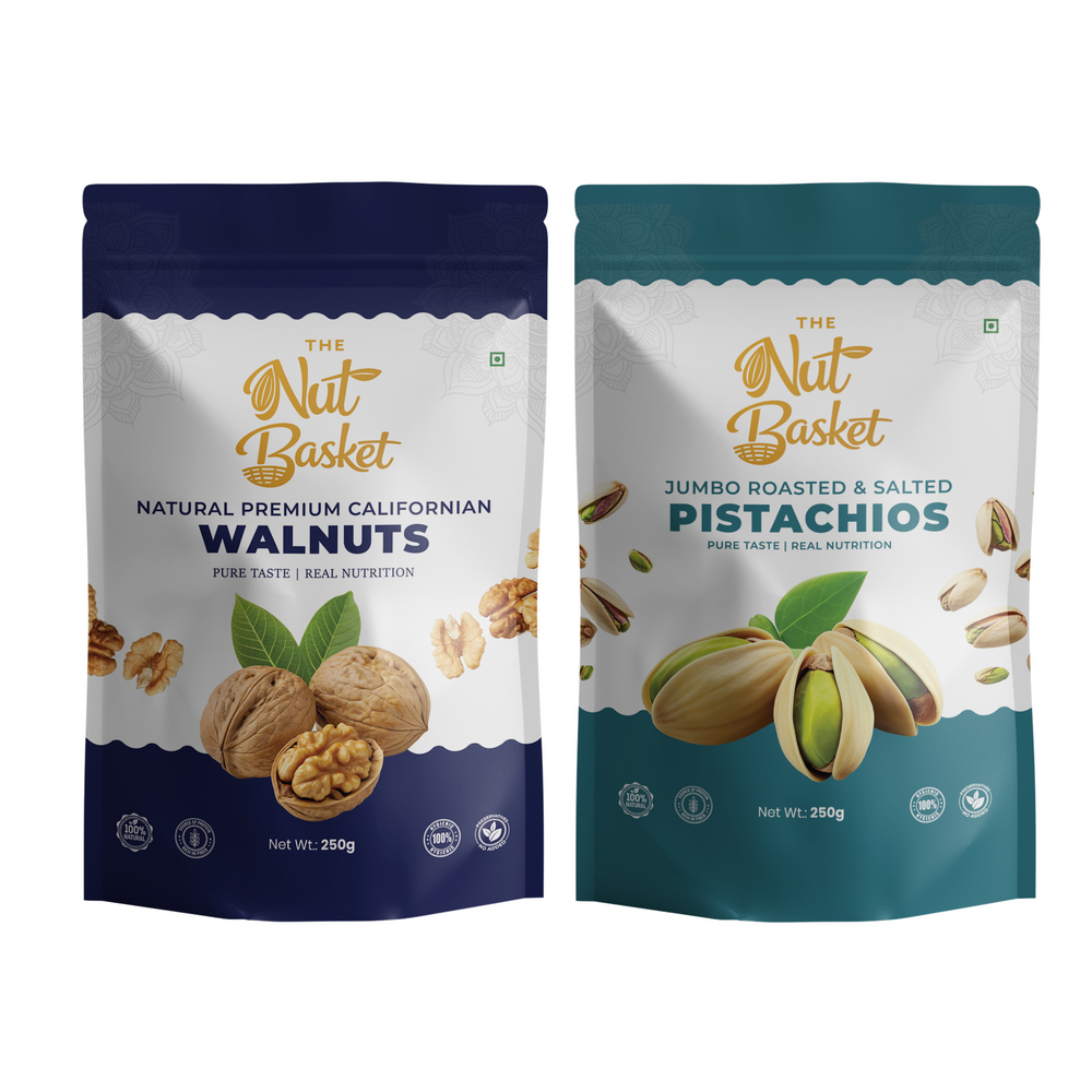 Walnut & Pistachio Heart Health Duo 500g | Premium Dry Fruits | TheNutBasket