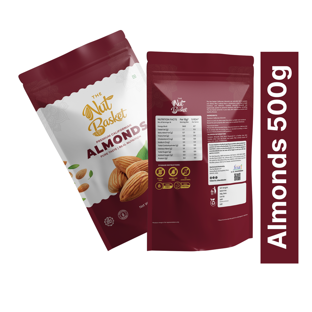 Premium Almonds & Raisins Combo Pack – Big Value Healthy Snack Duo | 1kg (500g + 500g) | THENUTBASKET