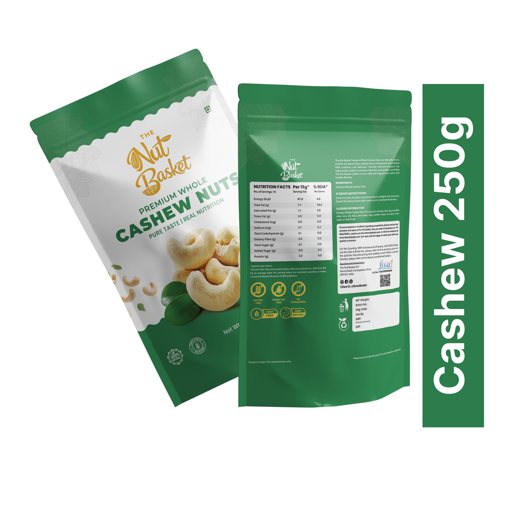Almonds & Cashews Combo Pack 250g | Premium California Almonds & Jumbo Cashews | TheNutBasket