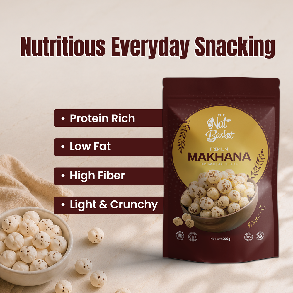 Premium Makhana 200g (Fox Nuts) | Bihar Phool Makhana | THENUTBASKET