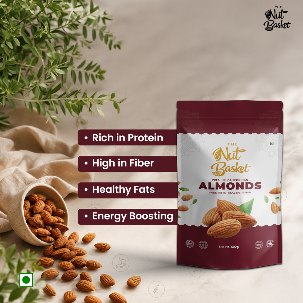 Premium Almonds & Raisins Combo Pack – Big Value Healthy Snack Duo | 1kg (500g + 500g) | THENUTBASKET