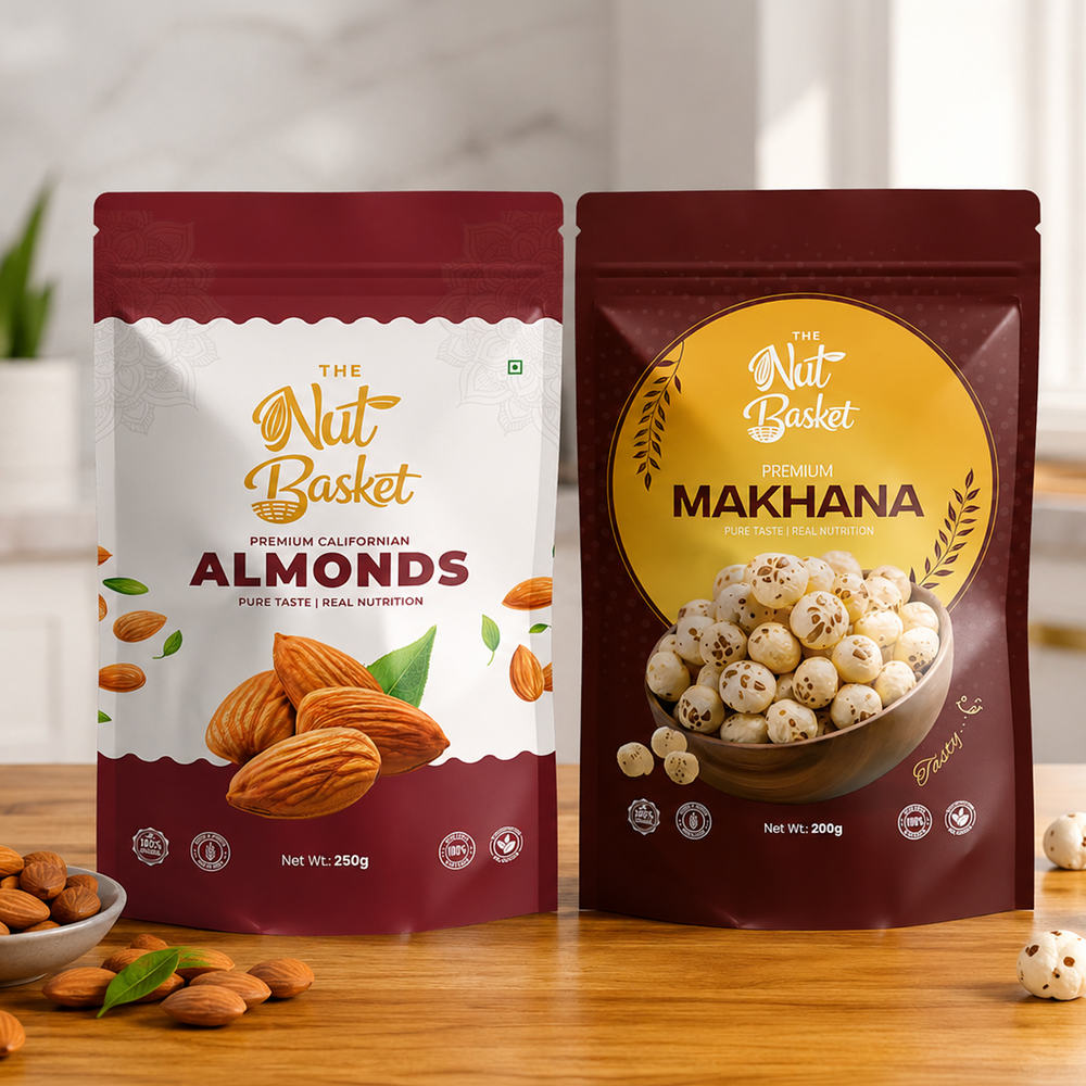 Almond & Makhana Fit Snack Duo 450g | Premium Dry Fruits | TheNutBasket