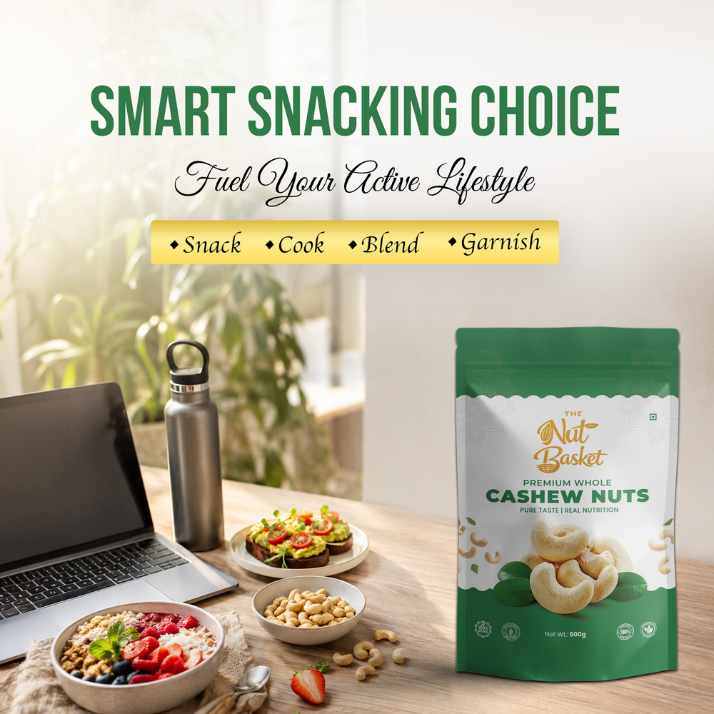 Premium Cashews & Raisins Combo Pack – Big Value Healthy Snack Duo | 1kg (500g + 500g) | THENUTBASKET