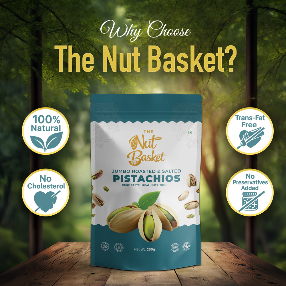 TheNutBasket Premium Pistachios 250g | Fresh & Crunchy Pista | Premium Dry Fruits