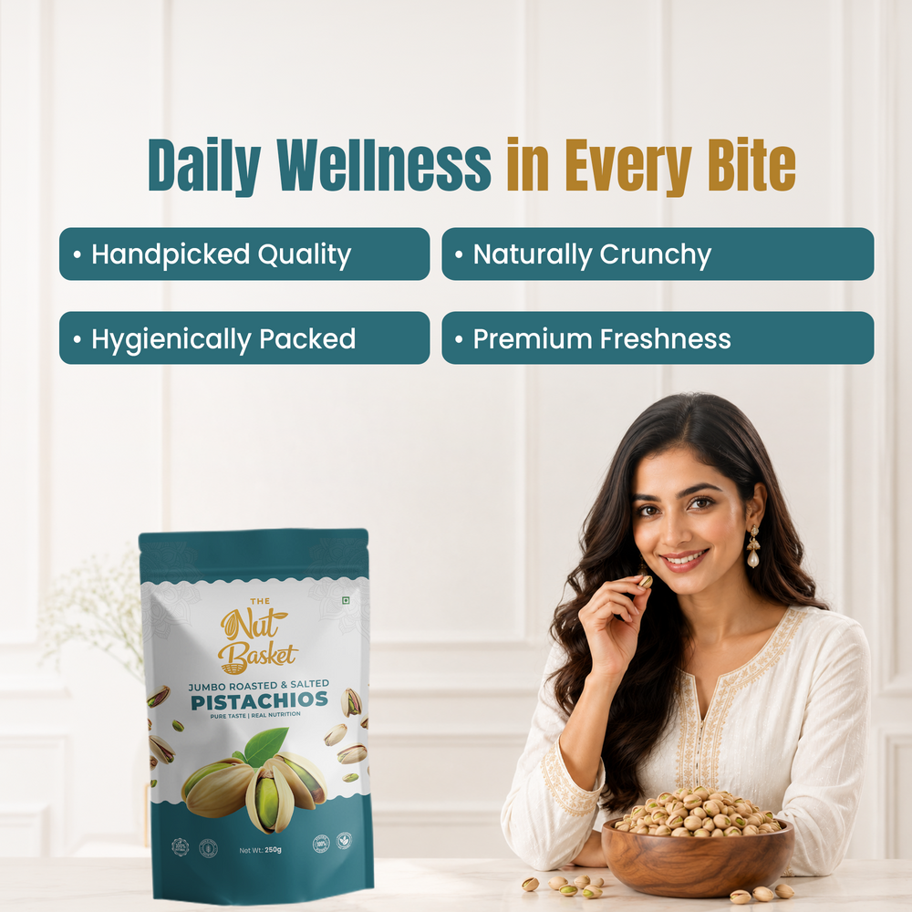 TheNutBasket Premium Pistachios 250g | Fresh & Crunchy Pista | Premium Dry Fruits