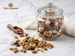 Mixed nut trail mix recipe — colourful assortment of nuts and dried fruits