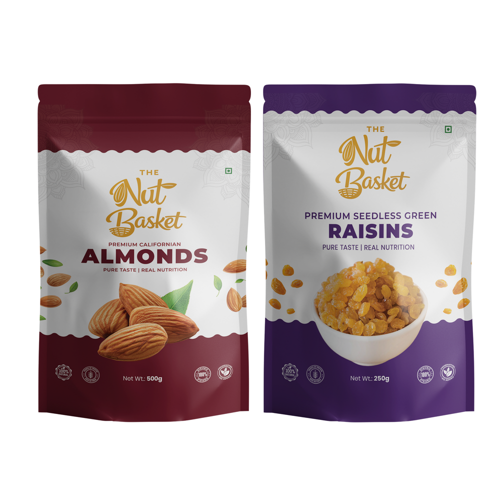 Almonds & Raisins Combo Pack 250g | Premium Dry Fruits | TheNutBasket