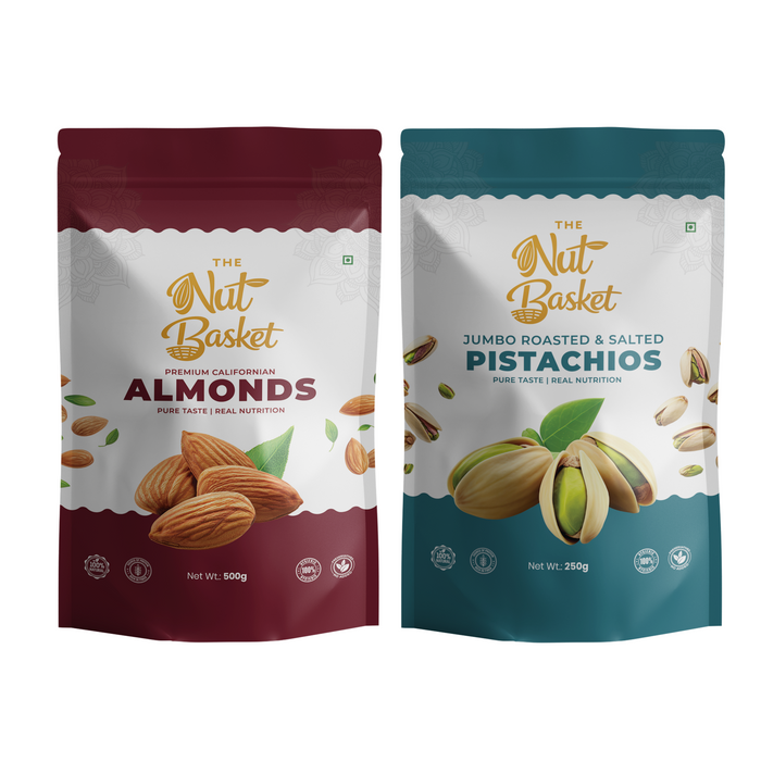 Almond + Pista Combo 250g | Premium Dry Fruits | TheNutBasket