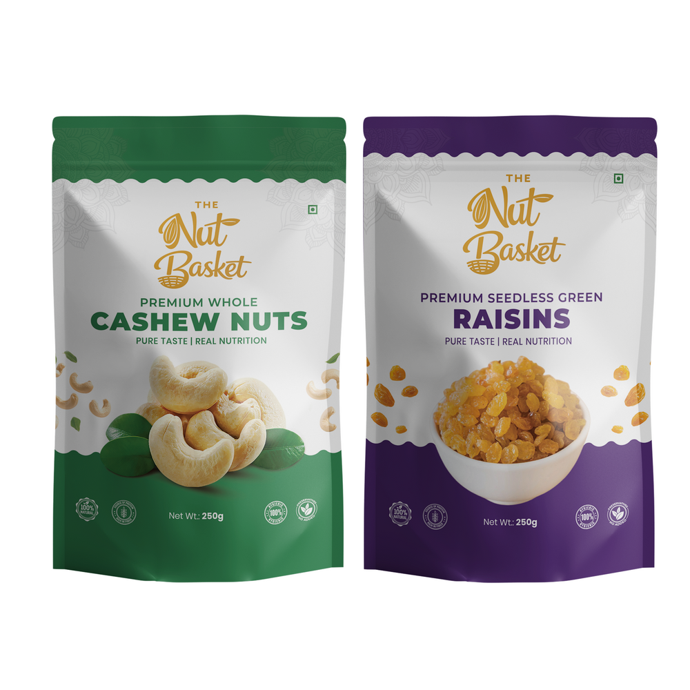 Raisins & Cashews Combo Pack 250g | Premium Dry Fruits | TheNutBasket