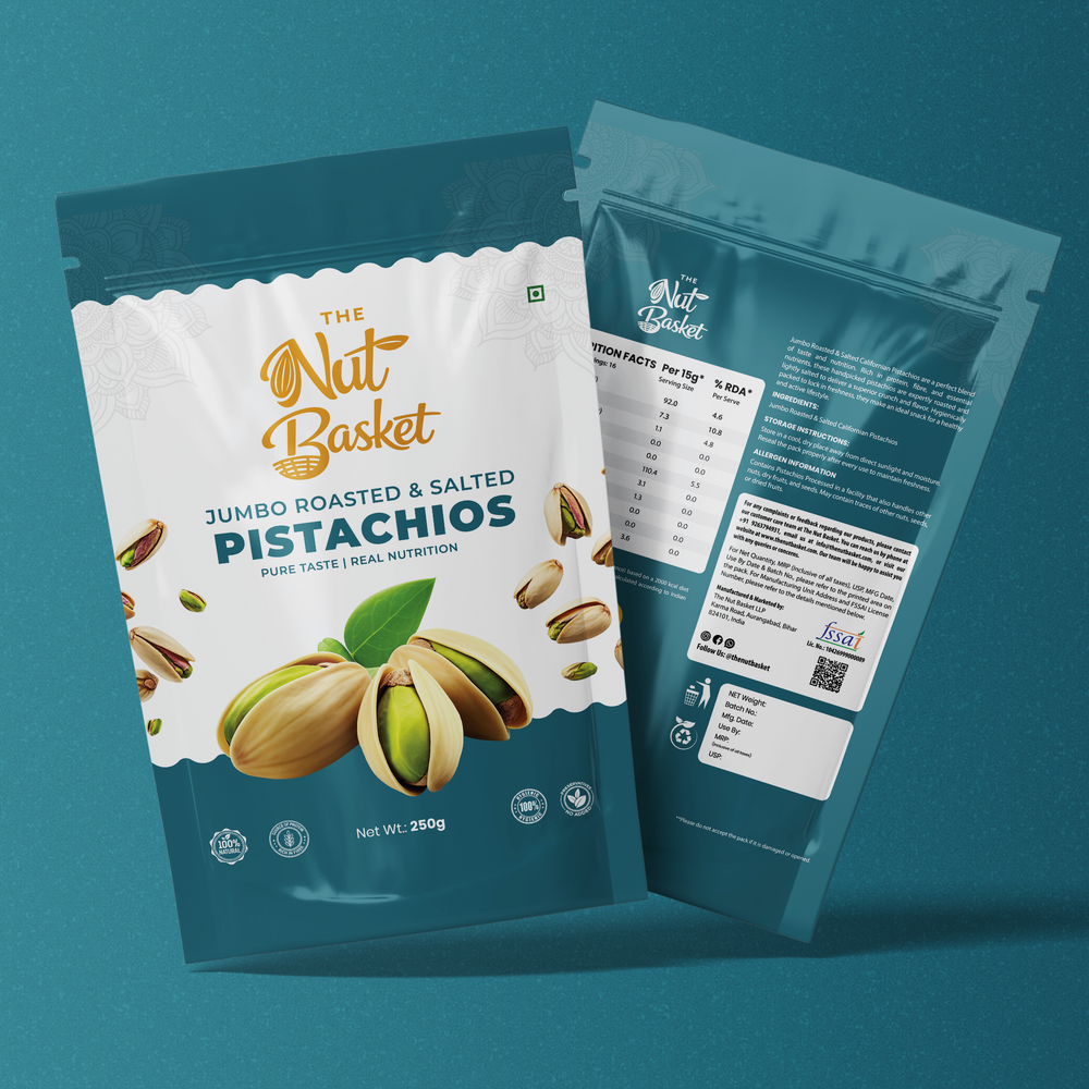 TheNutBasket Premium Pistachios 250g | Fresh & Crunchy Pista | Premium Dry Fruits