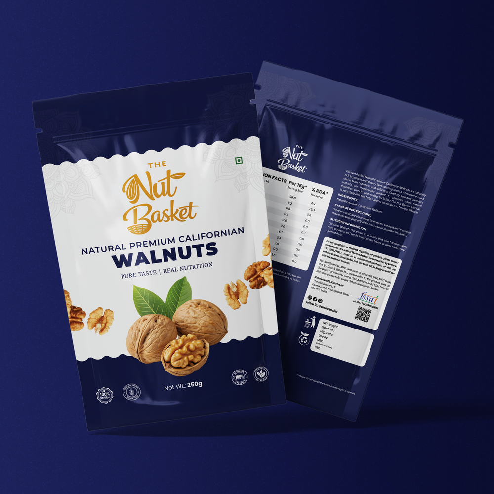 TheNutBasket Premium Walnuts 250g | Fresh & Crunchy Akhrot | Premium Dry Fruits