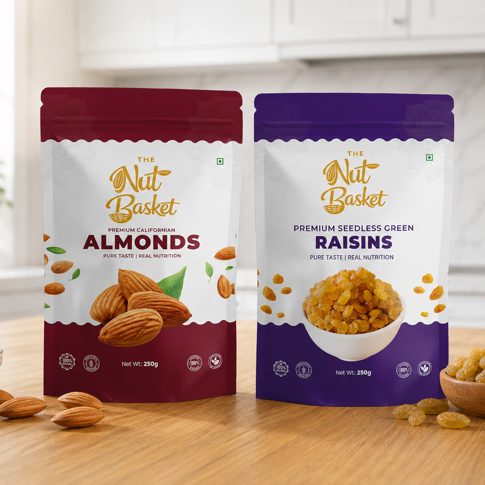 Almonds & Raisins Combo Pack 250g | Premium Dry Fruits | TheNutBasket