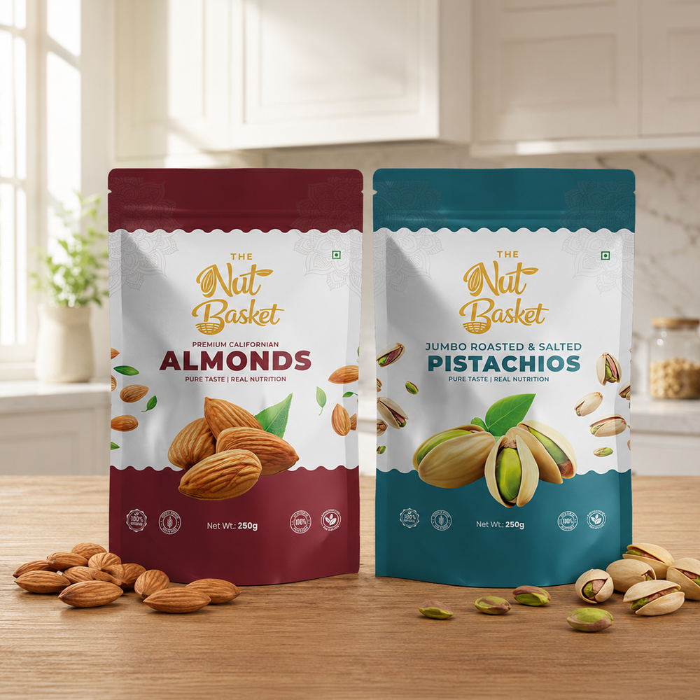 Almond + Pista Combo 250g | Premium Dry Fruits | TheNutBasket
