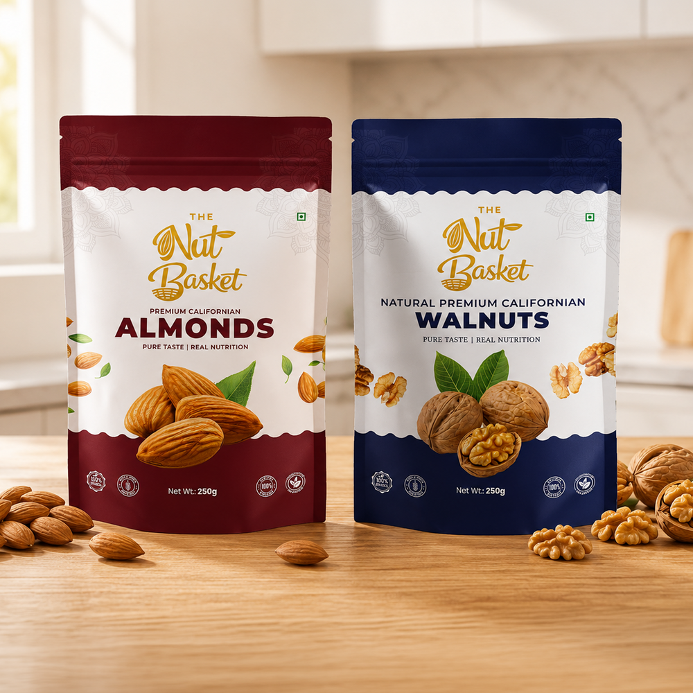 Almond & Walnut Combo 250g | Premium Dry Fruits | TheNutBasket