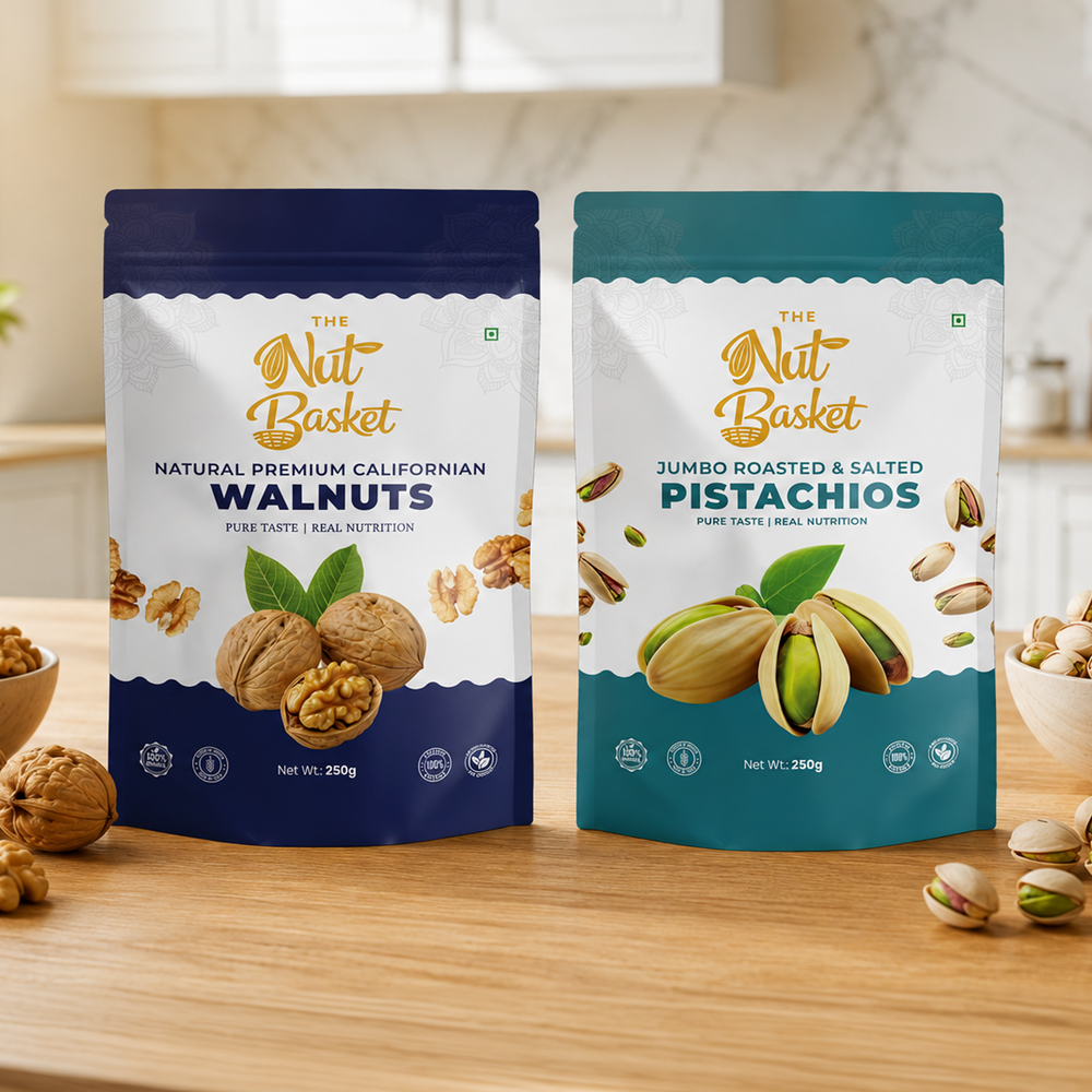 Walnut & Pistachio Heart Health Duo 500g | Premium Dry Fruits | TheNutBasket