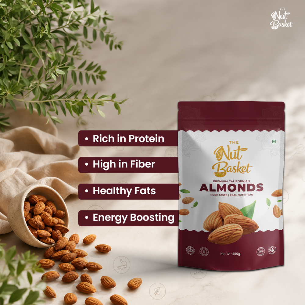 Almonds & Cashews Combo Pack 250g | Premium California Almonds & Jumbo Cashews | TheNutBasket