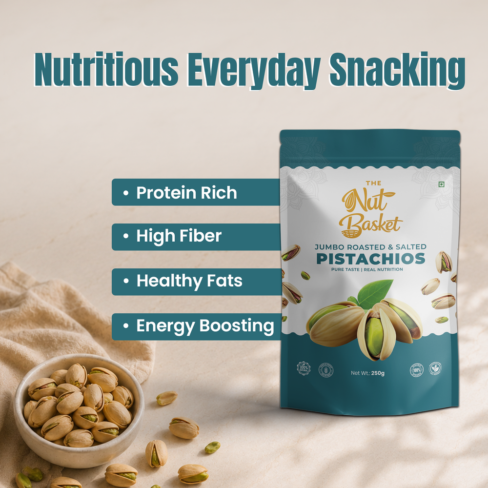 TheNutBasket Premium Pistachios 250g | Fresh & Crunchy Pista | Premium Dry Fruits