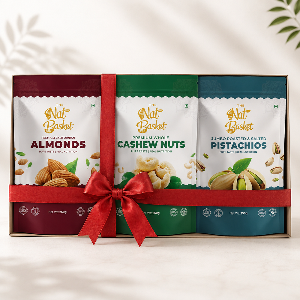 Premium Almonds, Cashews & Raisins Combo – Classic Dry Fruit Trio | 750g (250g × 3) | THENUTBASKET