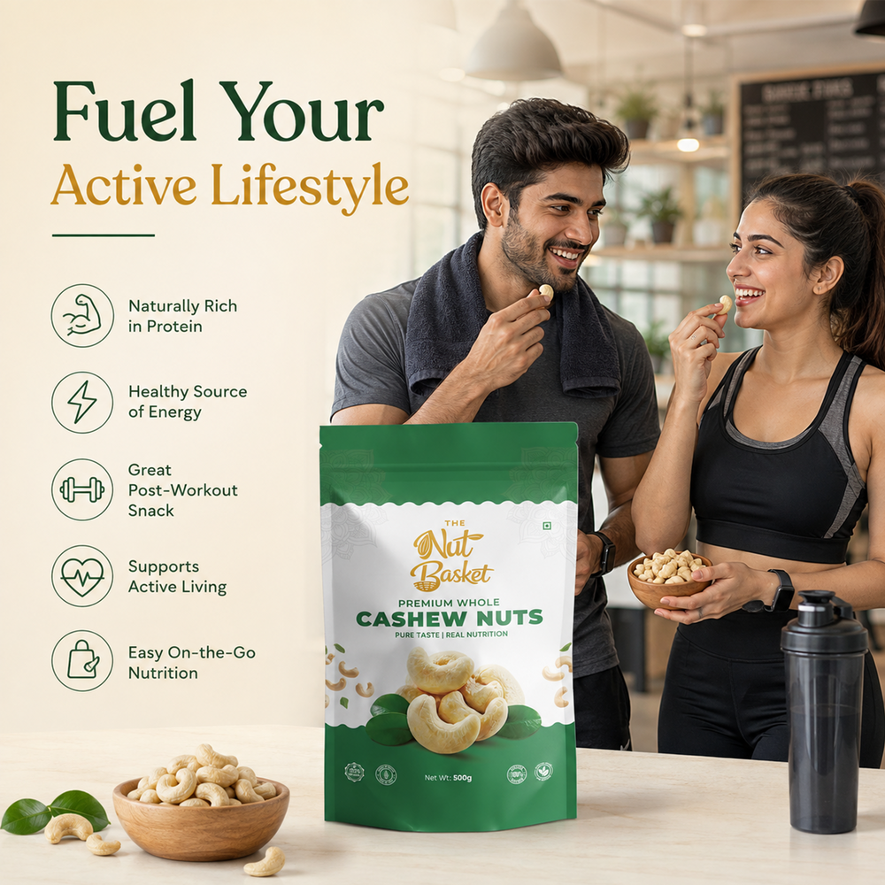TheNutBasket Premium Cashews 500g | Whole Kaju | Crunchy & Fresh Cashew Nuts | Premium Quality Dry Fruits